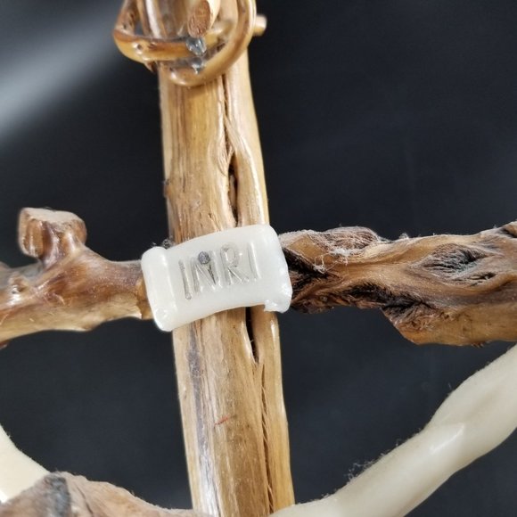 Handmade Wood Wall Cross Crucifix Stick Twig Plastic Jesus God Christ Rustic 15" - Picture 3 of 12